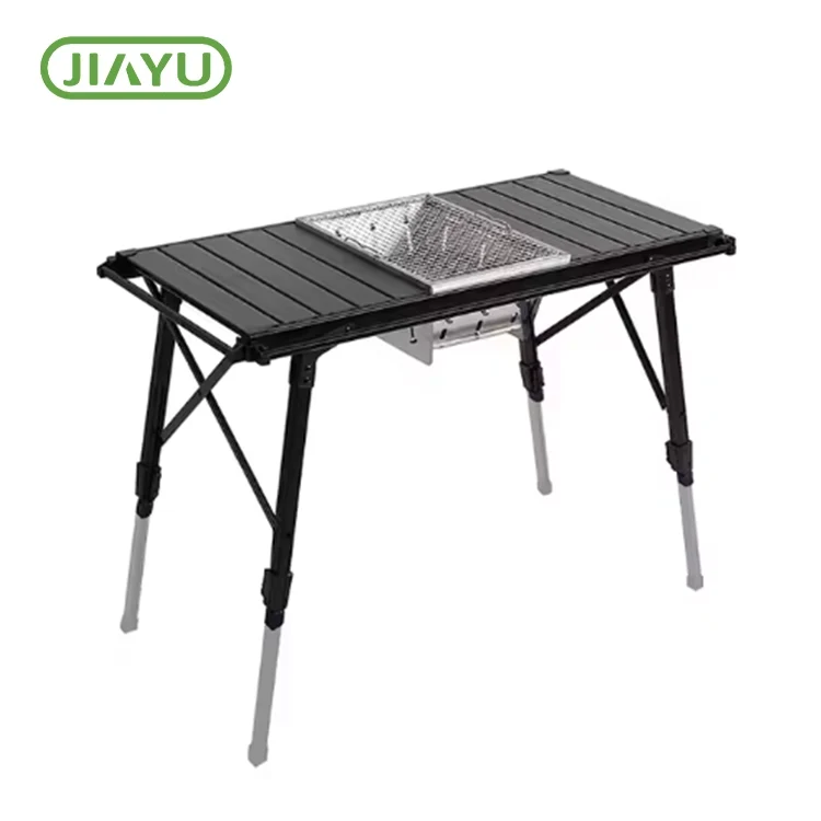 የሚስተካከሉ የታሸገ ካምፖች BBQ ሰንጠረዥ